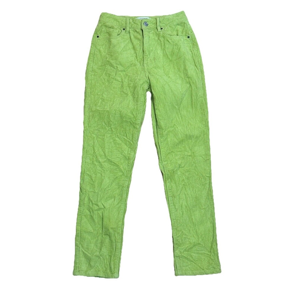 PacSun Women Lime Corduroy Mom Jeans Inseam 27 Size 24 Excellent
